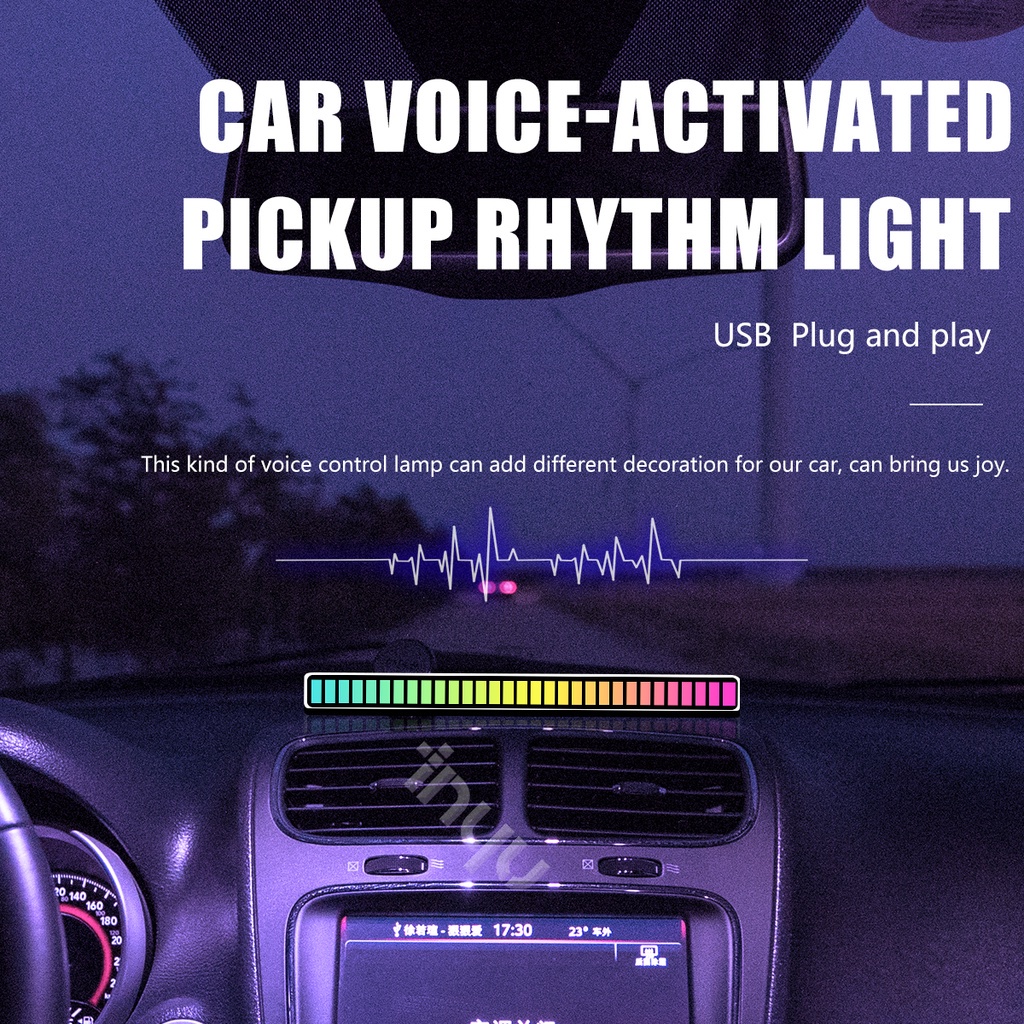 Đèn Led Rgb 32 Bit điều khiển bằng giọng nói nhiều màu sắc sáng tạo dành cho xe hơi