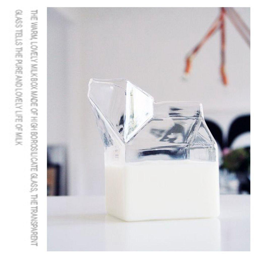 IVORY Kính Bình Thủy Tinh Đựng Nước Ép Hình Vuông Chịu Nhiệt Dùng Được Trong Lò Vi Só