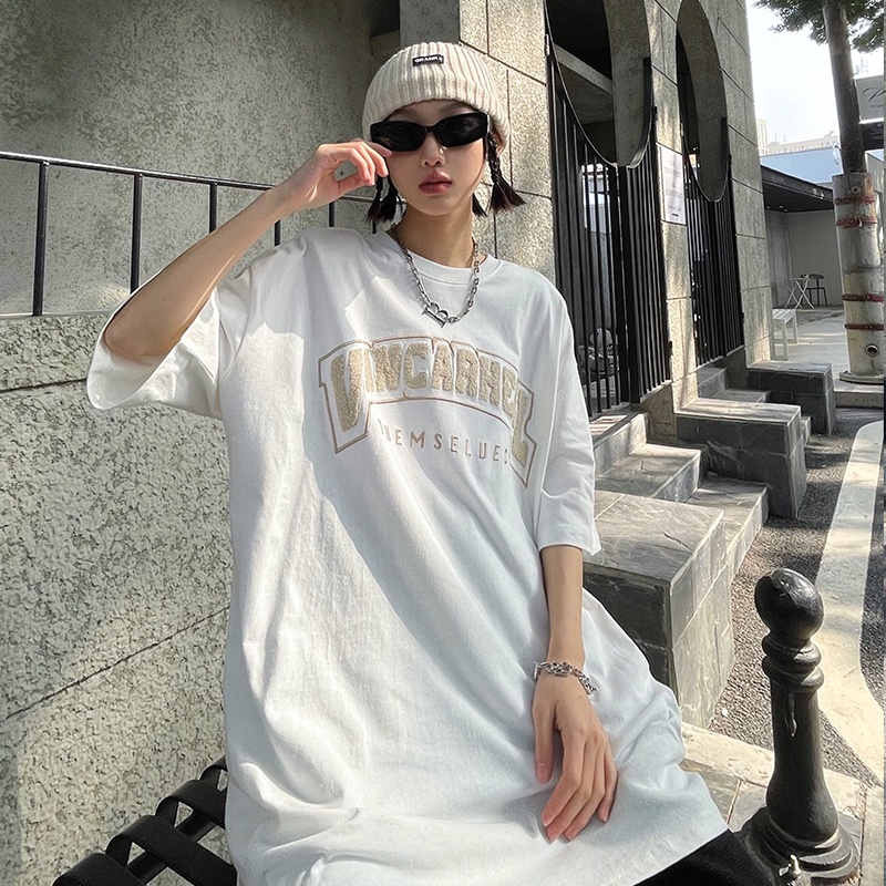 Áo Thun Tay Ngắn Dáng Rộng In Hình Thời Trang Dành Cho Nữ