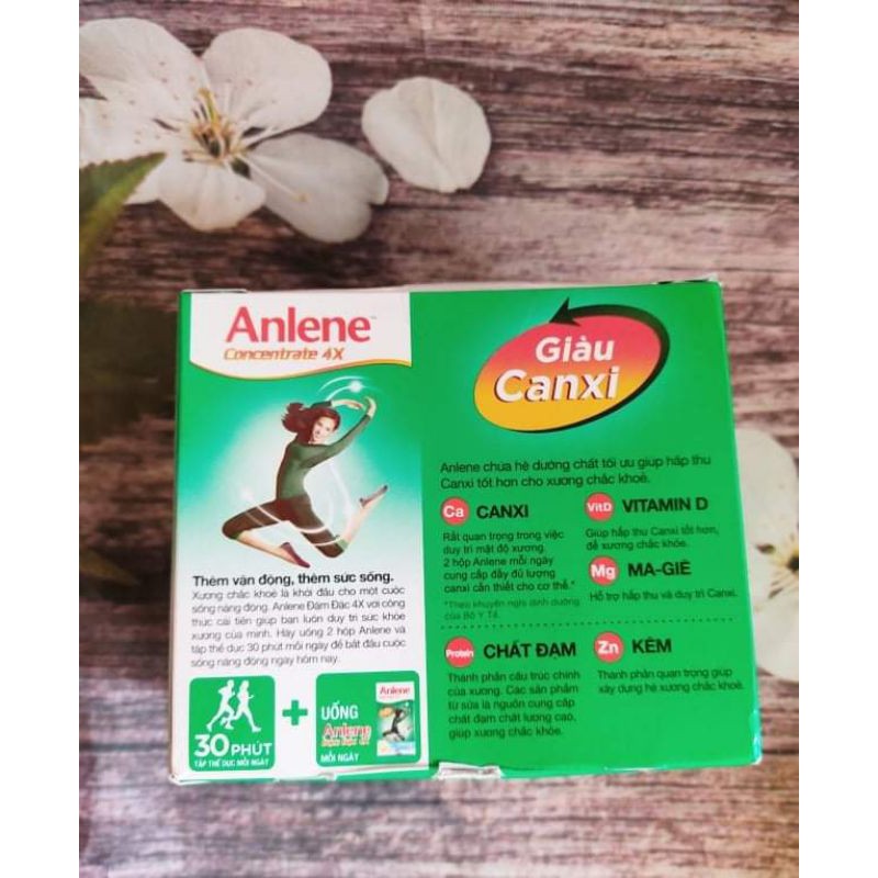 Lốc 4 hộp sữa bột pha sẵn Anlene Đậm đặc 4X vani 125ml