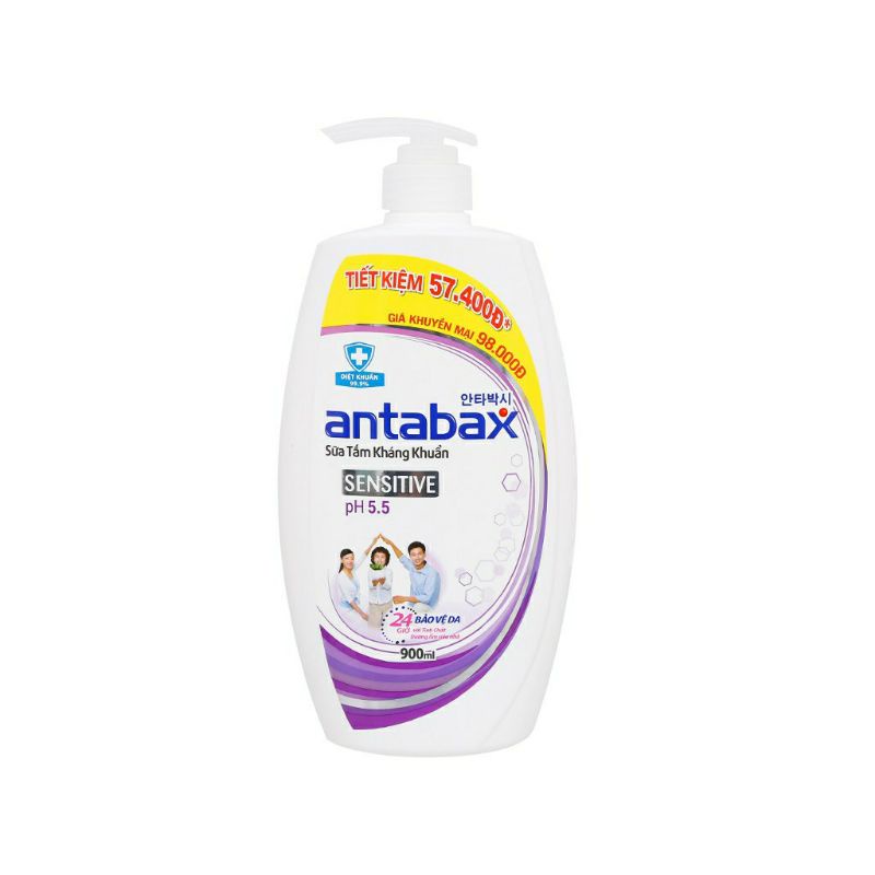 Sữa tắm bảo vệ da kháng khuẩn Antabax Sensitive cho da nhạy cảm 900ml