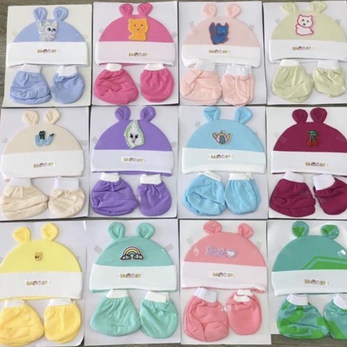 Set 5 món Mũ, Bao tay, Bao Chân nhiều màu cho bé sơ sinh 0-3 tháng tuổi - 𝐁𝟒𝟓