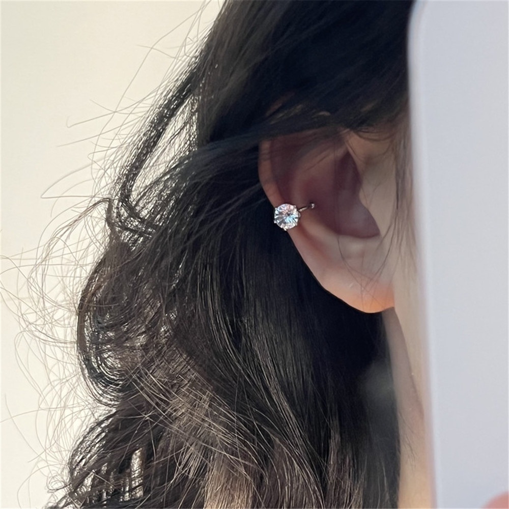 Khuyên Kẹp Vành Tai Mini Đính Đá Lấp Lánh Đơn Giản Cho Nữ