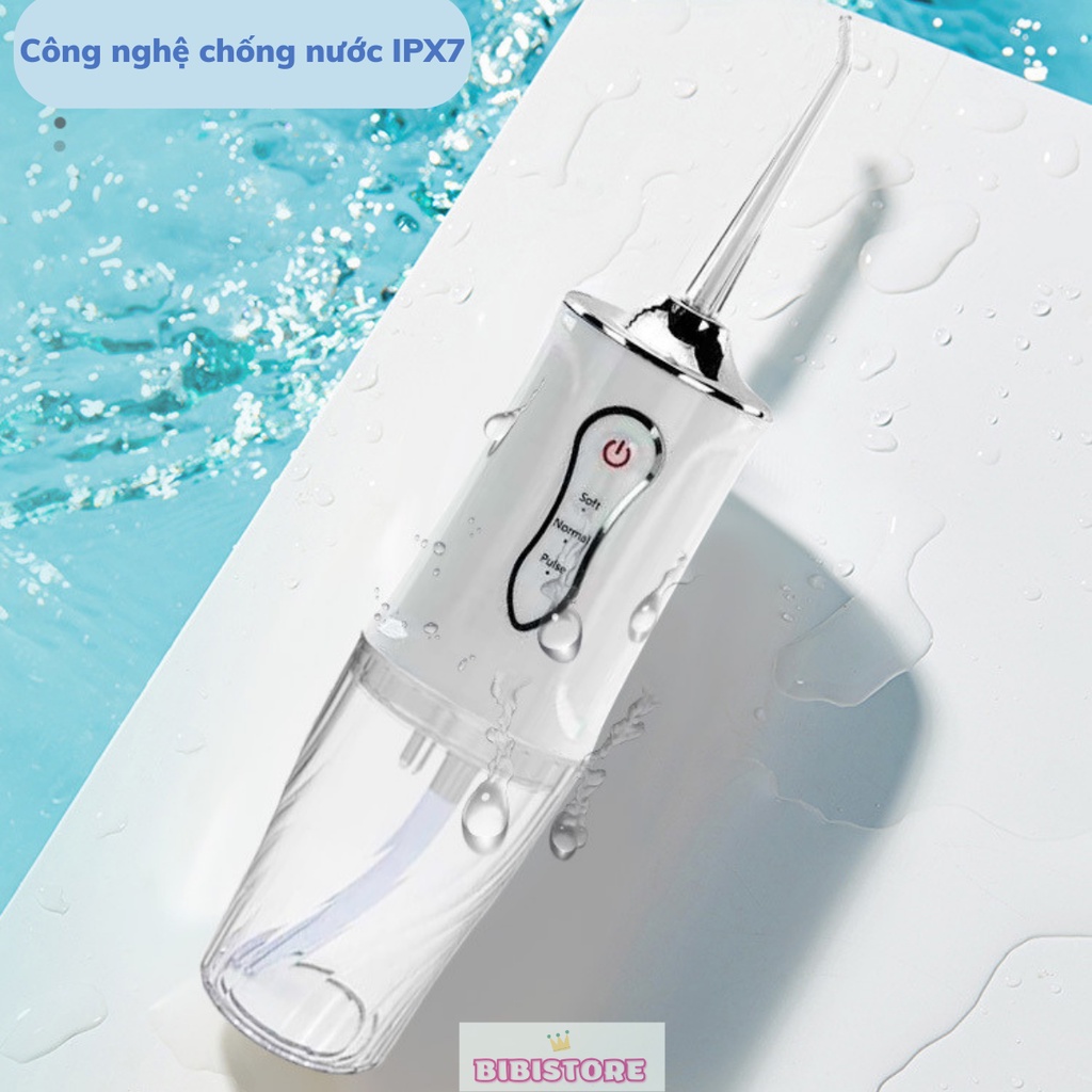 Máy tăm nước cầm tay, Tăm Nước vệ sinh răng Oral Irrigator, Tặng Kèm 4 đầu tăm, mẫu mới nhất 2022
