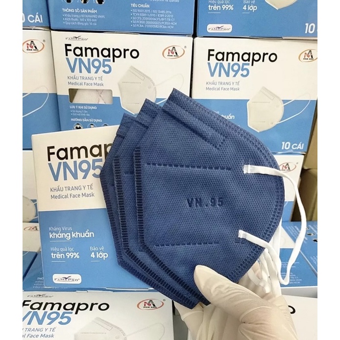 Hộp 10 Khẩu Trang Y Tế N95 FAMAPRO Chính Hãng Cao Cấp Nhiều Màu