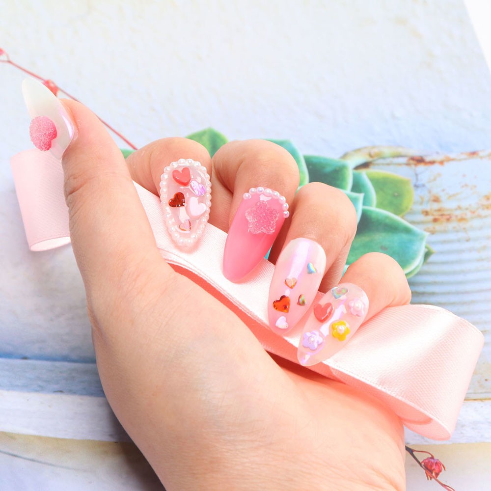 Hộp Phụ Kiện 3D Nhiều Màu Sắc Trang Trí Móng Tay Nghệ Thuật Dễ Thương