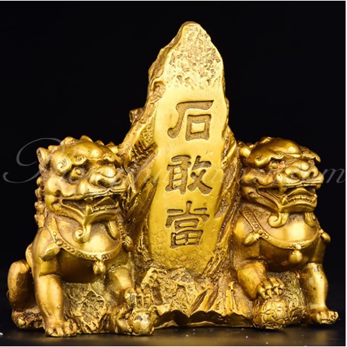 Tượng đồng Thái Sơn Thạch Cảm Đương(cao 7cm,11.5cm)