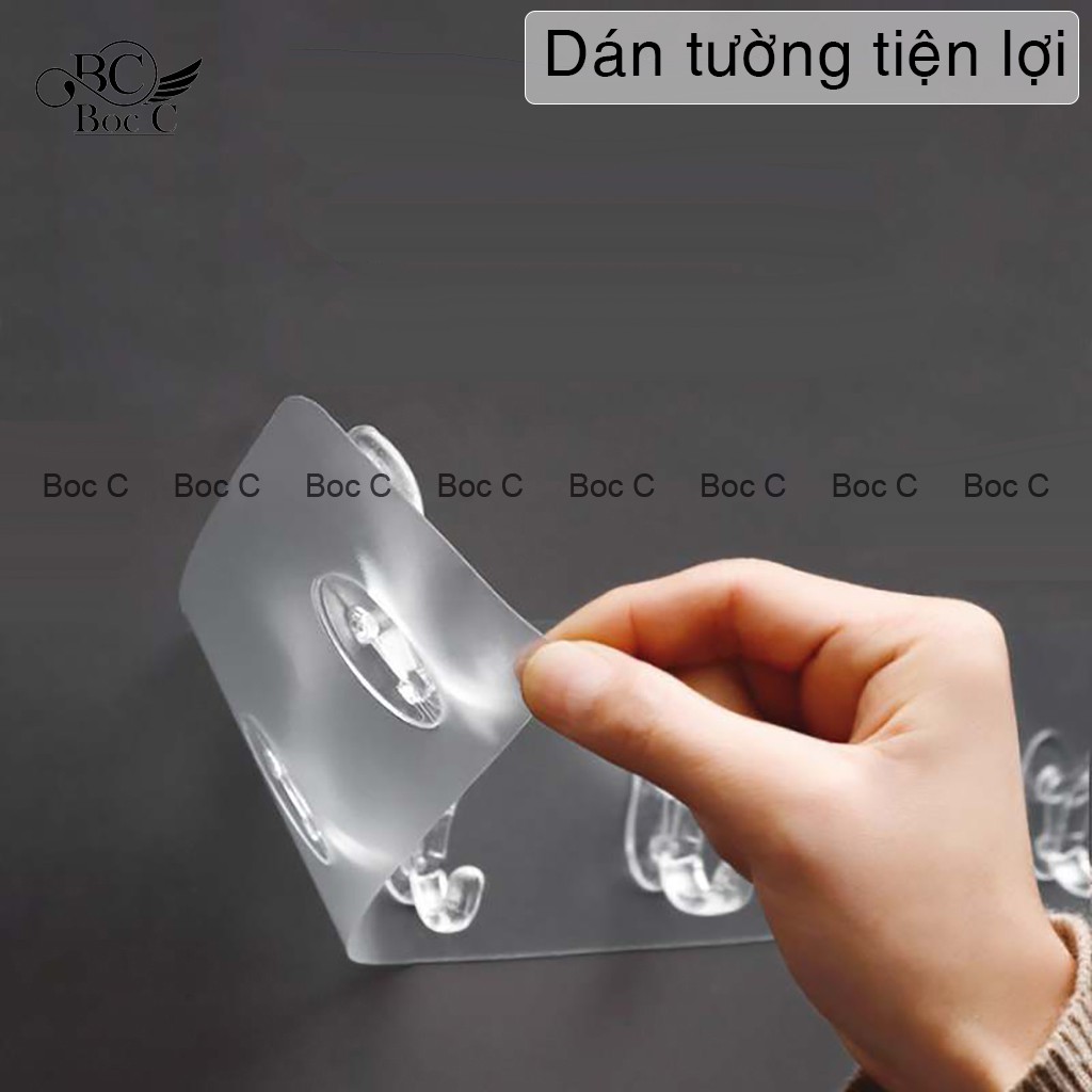 Móc treo quần áo gắn tường Bocc 6 móc treo đồ tiện lợi dán tường chịu lực cao - 6M