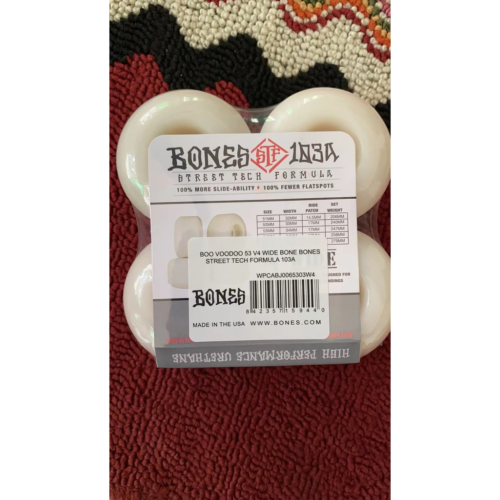 Bones wheel skateboard wheel Bộ 4 Bánh Xe Cho Ván Trượt 53Mm 103A