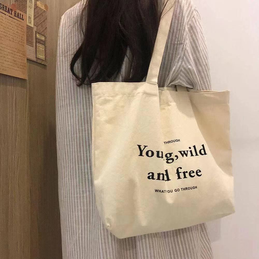Túi xách vải canvas thời trang Hàn Quốc cho nữ