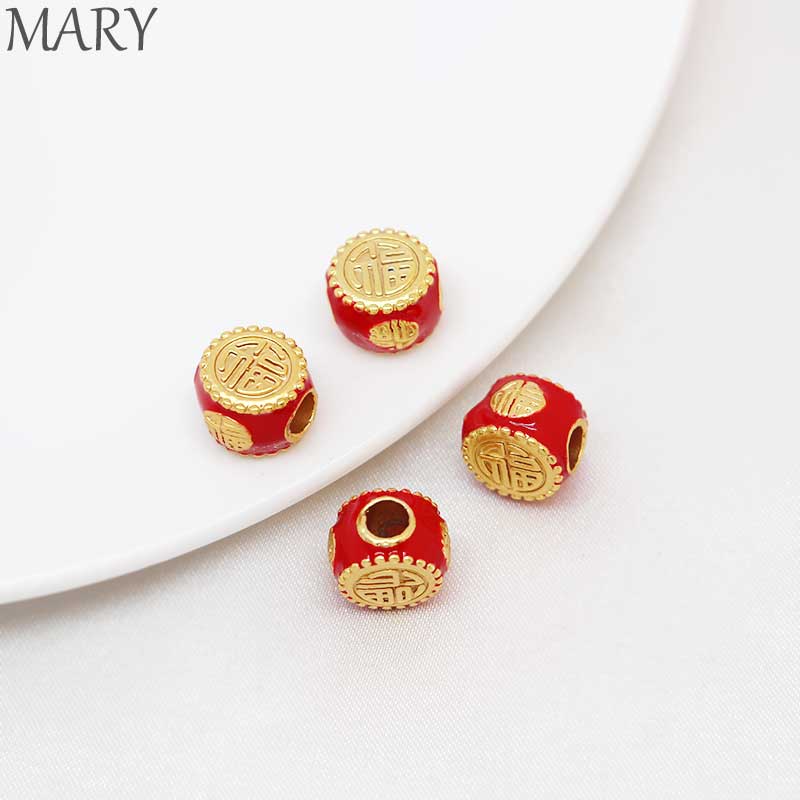 Hạt Cườm Mạ Vàng Đồng diy Nhiều Màu Sắc Dùng Để Phục Vụ Đồ Thủ Công