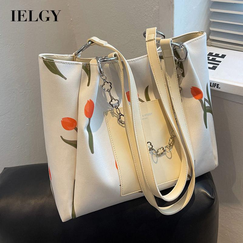 Túi đeo vai IELGY sức chứa lớn in họa tiết trẻ trung thời trang dành cho nữ