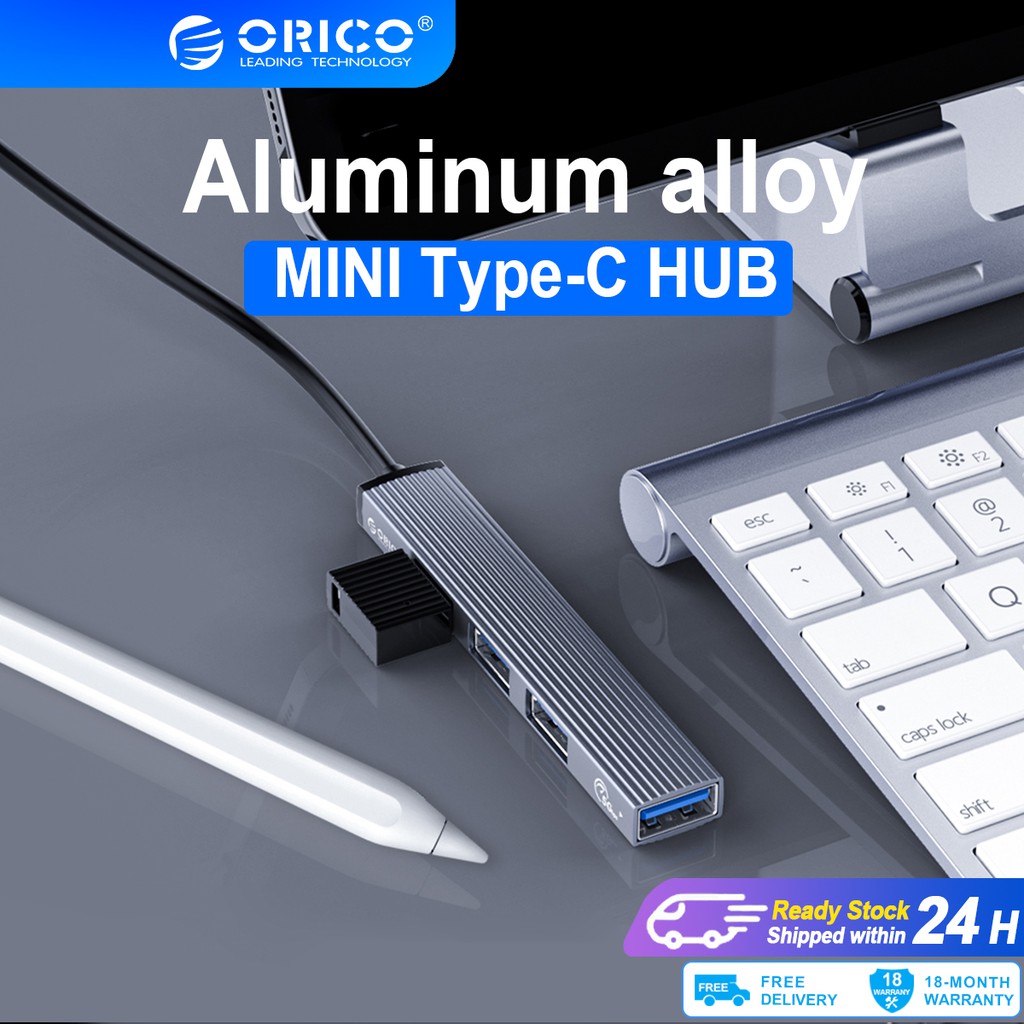 Hub chia cổng ORICO chuyển đổi Type-C sang 4 cổng USB 3.0 + 2.0 AH-13/ 3 cổng USB và khe đọc thẻ nhớ AH-12F