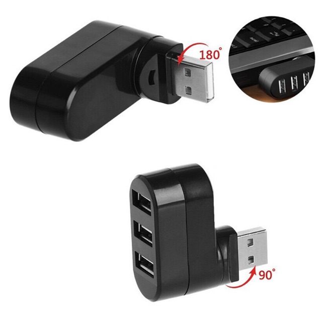 HUB usb xoay 180 độ chia 3 cổng usb 2.0 tốc độ cao dành cho PC, laptop, hub usb 3 cổng siêu tiện dụng