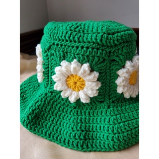 Nón bucket len hoa cúc daisy