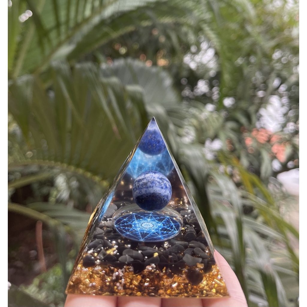 Đá thanh tẩy kim tự tháp chakra 7 đá