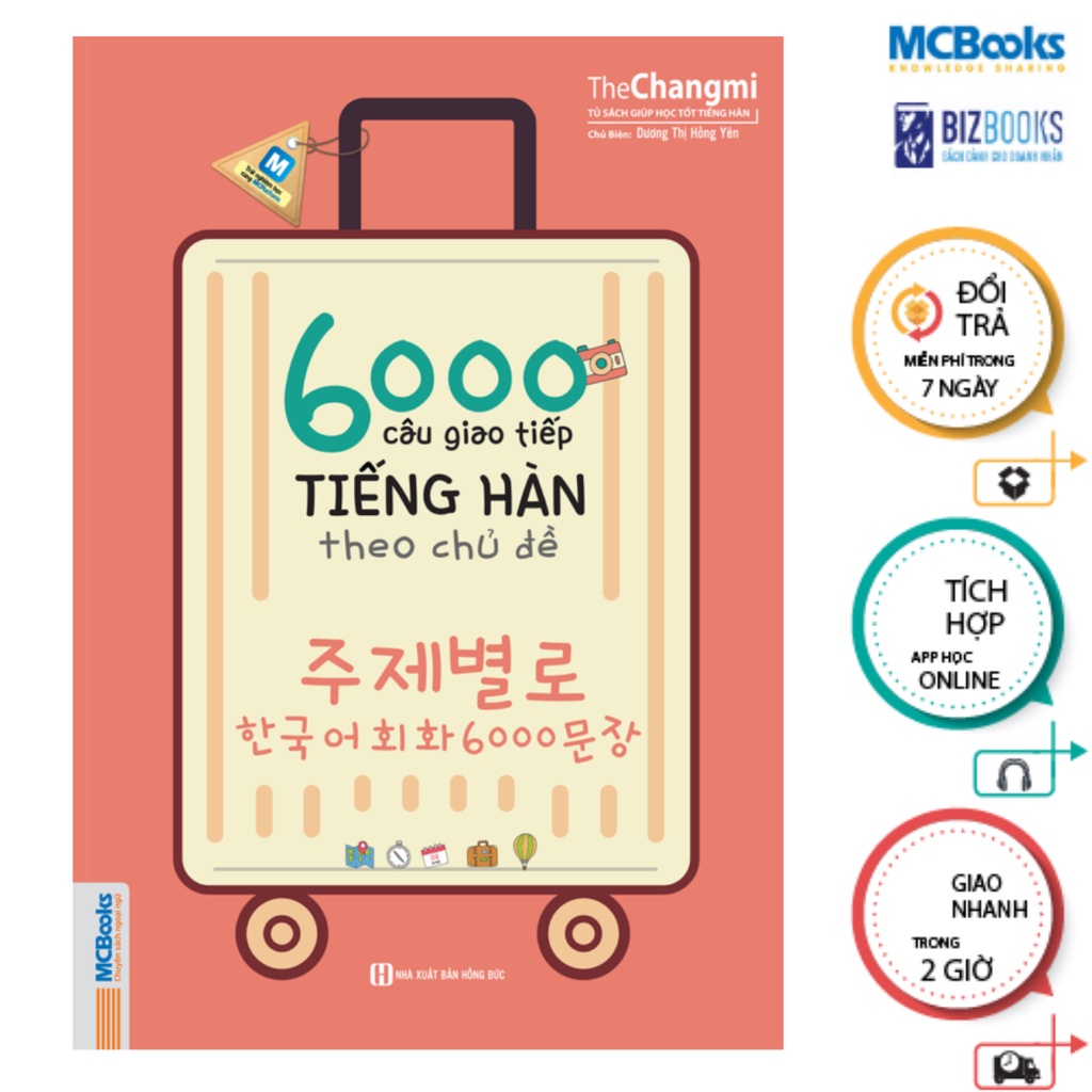 Sách - 6000 câu giao tiếp tiếng Hàn theo chủ đề - Kèm App học Online tiện ích - Mcbooks