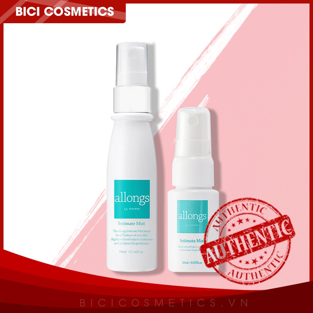 Xịt thơm mát, vệ sinh vùng kín Allongs Intimate Mist