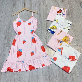 VÁY NGỦ HÌNH SIÊU CUTE ( chất cotton QC )