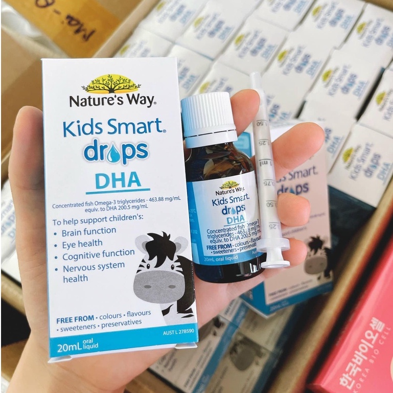 DHA Nature's Way [CHÍNH HÃNG] Kids Smart Drops DHA Dạng Giọt Giúp Tăng IQ, Phát Triển Não Bộ Cho Bé - 20ml
