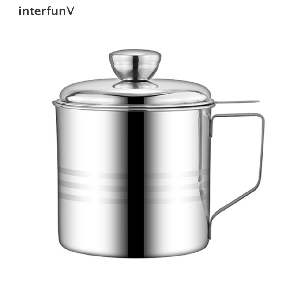 Bình Đựng Dầu Ăn Bằng Thép Không Gỉ 1.3L Kèm Đồ Lọc Mỡ Tiện Dụng