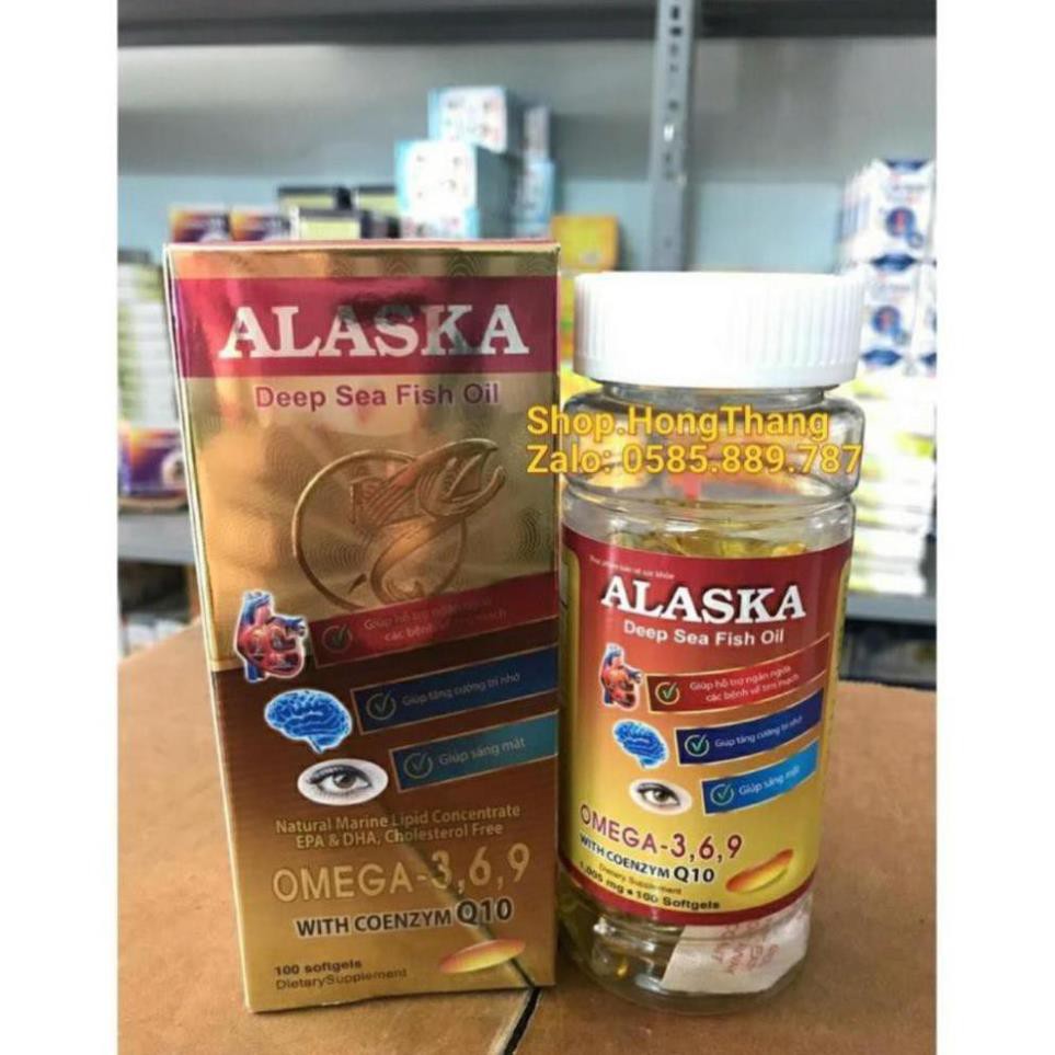 Dầu Cá Alaska Omega 3.6.9 Bổ Não, Tăng Cường Thị Lực, Giảm Nguy Cơ Mắc Bệnh Tim Mạch, đẹp da, chống lão hóa