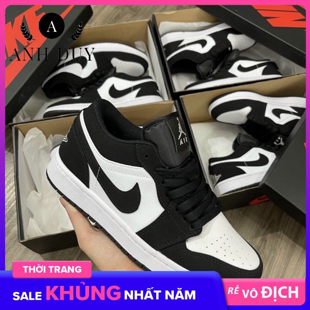 Giày Jordan Panda trắng đen thấp cổ nam nữ hàng Trung-11