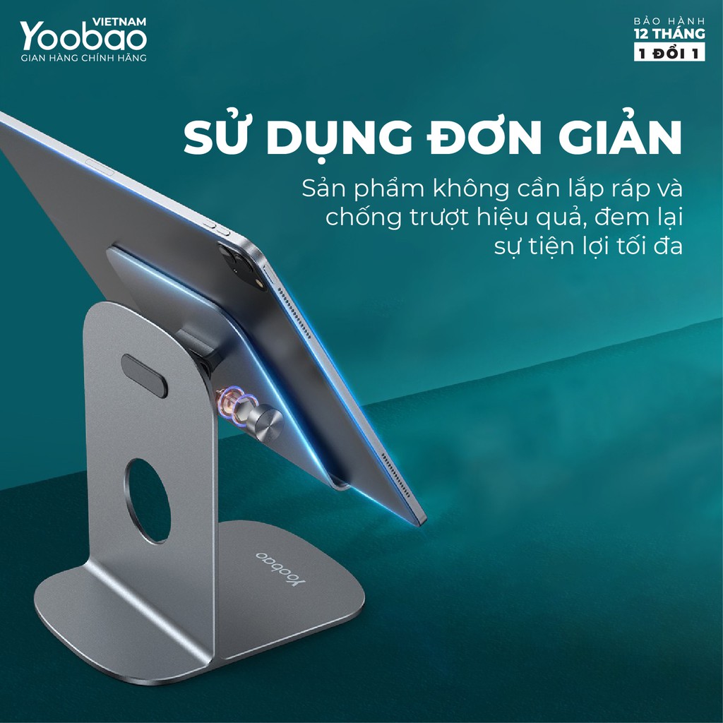 Giá đỡ điện thoại để bàn YOOBAO B4 Hợp kim nhôm Điều chỉnh độ cao - Hàng chính hãng - Bảo hành 12 tháng 1 đổi 1