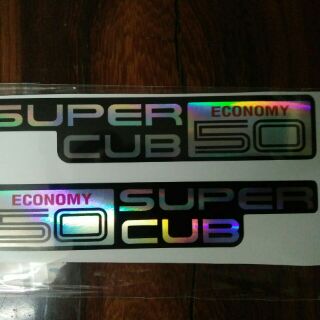 Bộ tem dán Super Cub crôm bóng