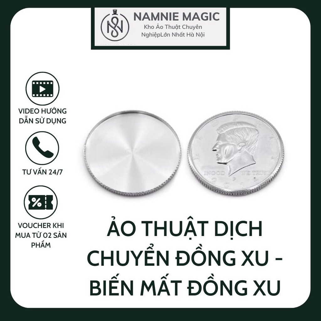Shell Coin Haft Dollar - Phụ Kiện Ảo Thuật Xu Chuyên Nghiệp