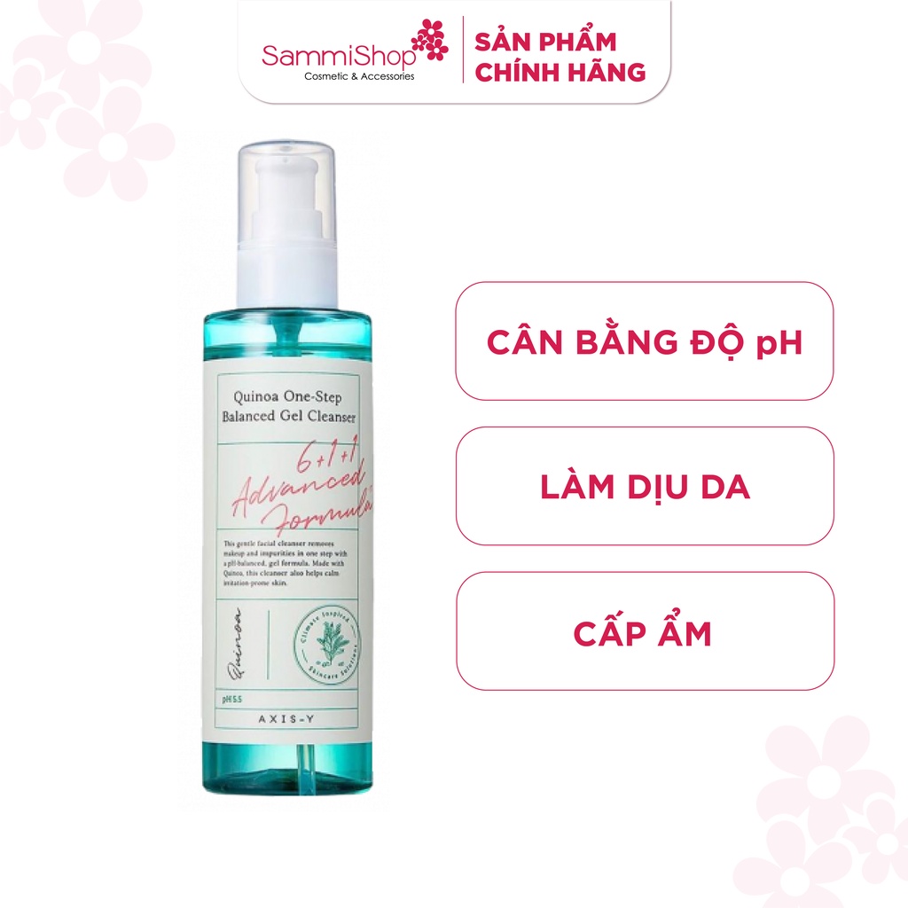 Axis-Y Sữa rửa mặt làm sạch và cấp ẩm Quinoa One-Step Balanced Gel Cleanser 180ml