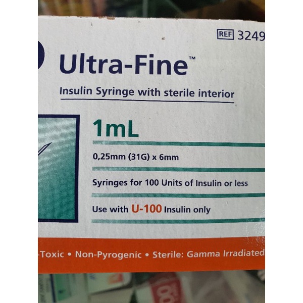 Bơm kim tiêm Tiểu Đường 1ml Insulin u100 BD Ultra Fine