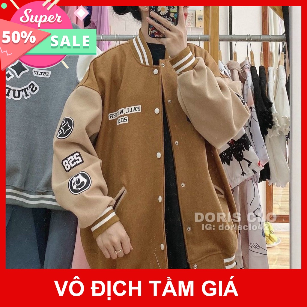 Áo Khoác Bomber Bóng Chày Chất Nỉ Phối Viền Tay Cực Đẹp hoodie1996