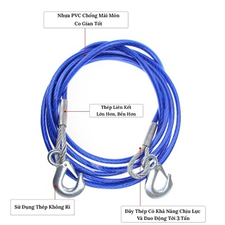 Dây cáp kéo xe ô tô chuyên dụng -cáp kéo xe ô tô lõi kim loại siêu bền
