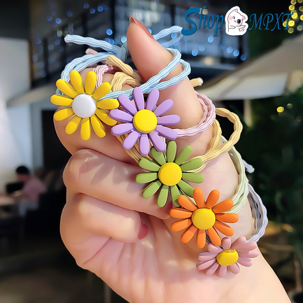Dây Buộc Tóc Hoa Cúc Hàn Quốc nhiều màu sắc - thun đôi cực bền - co giãn thoải mái