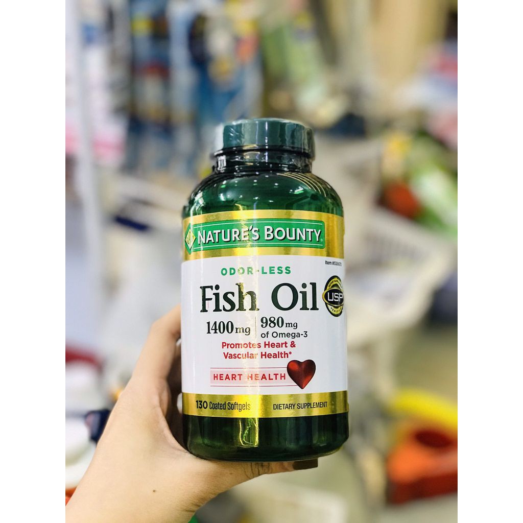 Viên uống dầu cá Nature’s Bounty Fish Oil 1400mg hộp 130 viên của Mỹ🤩