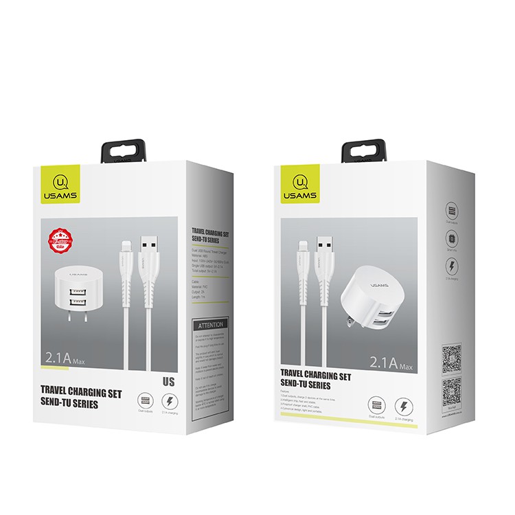 Củ sạc nhanh USAMS QC3.0 18W thích hợp cho điện thoại