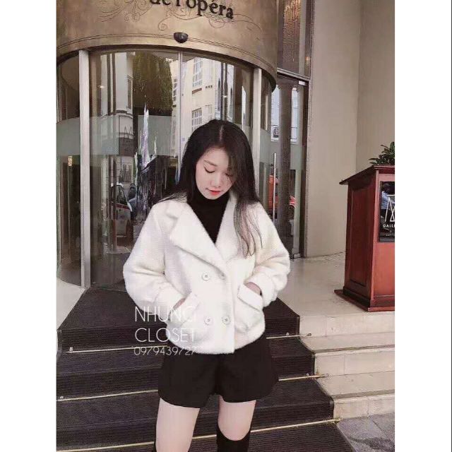 ÁO KHOÁC DẠ CỔ VEST DÁNG NGẮN_ÁO KHOÁC DẠ LÔNG CỪU HÀNG NHẬP