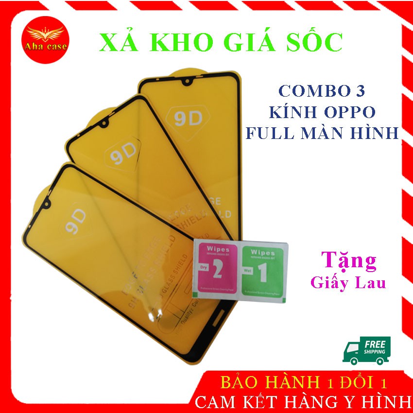 [COMBO GIÁ SỐC] Kính OPPO Cường lực Full Màn - Miếng dán A1K ,A15, A54, A55,A5S, K3, A9 2020, RENO , RENO 2,RENO 2F oppo