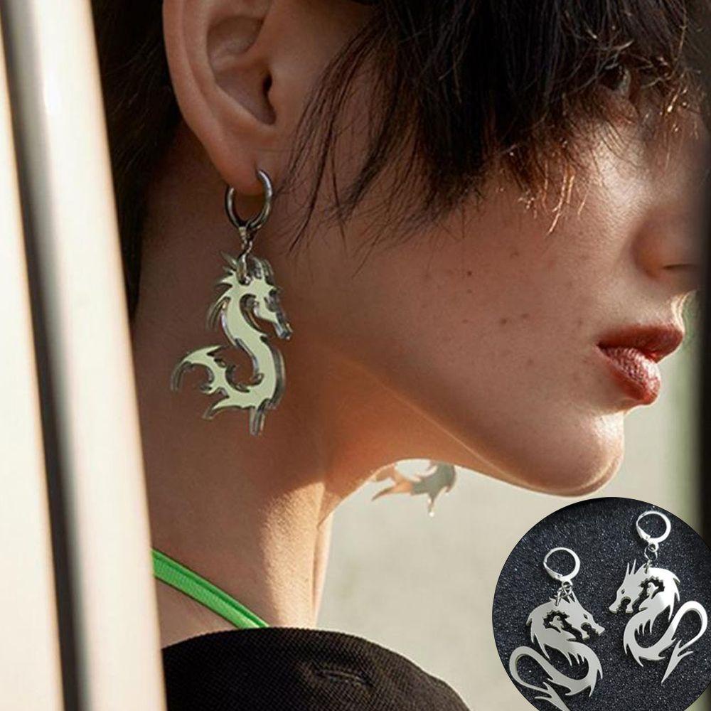 SUMU Bông Tai Hình Con Rồng Bằng Nhựa Acrylic Cho Nam Và Nữ