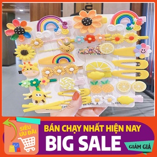 Sét Kẹp PHỤ KIỆN TÓC 14 Món Nhiều Hình Kute Siêu Dễ Thương Cho Bé Gái - hàng Quảng Châu Cao Cấp