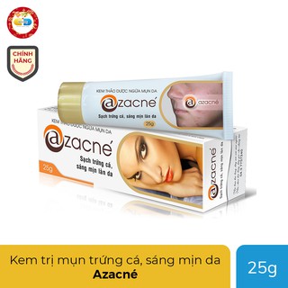 Kem trị mụn Azacné trị mụn trứng cá, làm sáng mịn da, Tuýp 25g