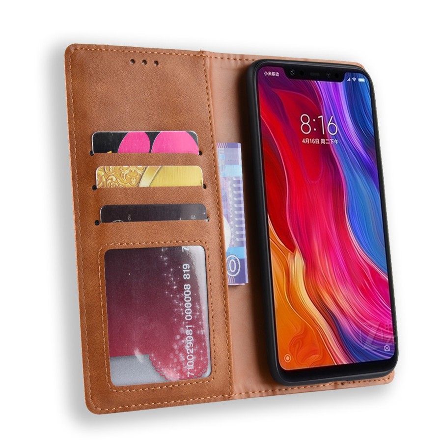 Bao da Xiaomi Mi 8 SE, Xiaomi Mi 8 Lite, Xiaomi Mi 8 dạng ví có ngăn đựng thẻ