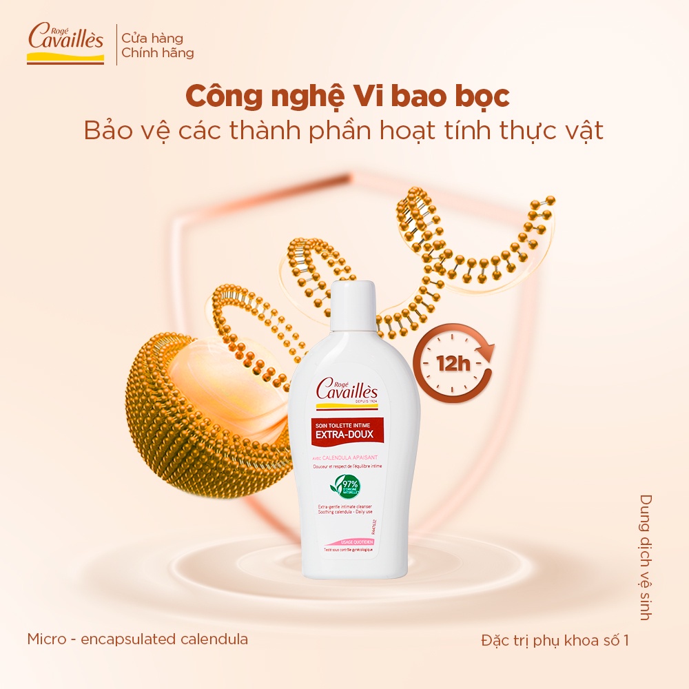 Dung dịch vệ sinh nữ Roge Cavailles - Dưỡng Mềm Mại, Sạch Dịu Êm - Số 1 tại Pháp - 250ml