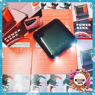 Sạc Dự Phòng 🌈FREESHIP🌈 5000Mah Mặt Kính hiển thị pin.2USB có đèn [𝐓𝐨𝐩 𝟏 𝐒𝐡𝐨𝐩𝐞𝐞]