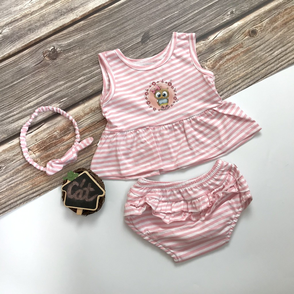 Combo 5 bộ babydoll bé gái 3-11kg