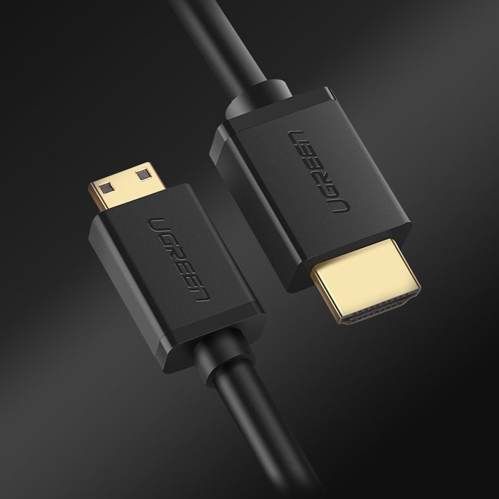 Cáp Mini HDMI to HDMI dài 1M - 1.5M hỗ trợ độ phân giải 4K chính hãng Ugreen 11167 cao cấp