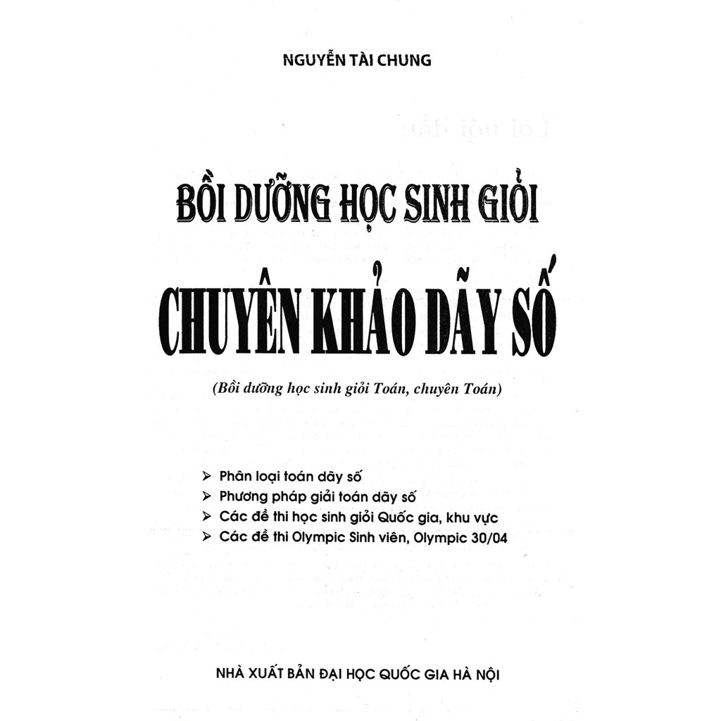 Sách - Bồi Dưỡng Học Sinh Giỏi Chuyên Khảo Dãy Số