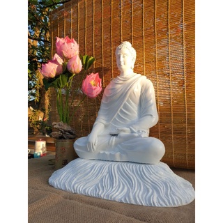 Tôn tượng đức phật Thích Ca tọa bệ rơm 55cm.