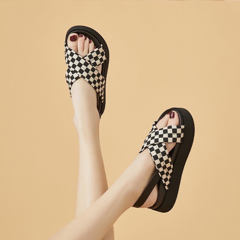 Dép sandal quai chéo đế dày new 2022